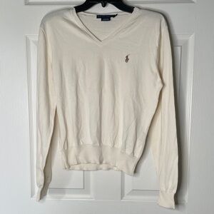Ralph Lauren Pima Cotton Long Sleeve V-Neck Sweater